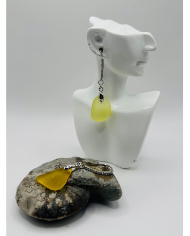 PENDIENTES ARTESANOS DE CRISTAL MARINO