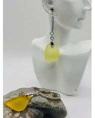 PENDIENTES ARTESANOS DE CRISTAL MARINO