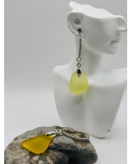 PENDIENTES ARTESANOS DE CRISTAL MARINO