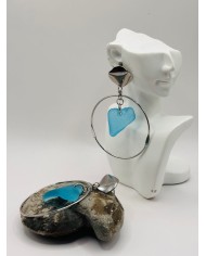 PENDIENTES ARTESANOS DE CRISTAL MARINO