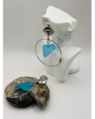 PENDIENTES ARTESANOS DE CRISTAL MARINO