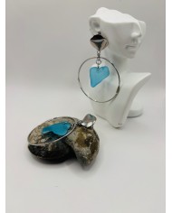 PENDIENTES ARTESANOS DE CRISTAL MARINO