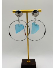 PENDIENTES ARTESANOS DE CRISTAL MARINO