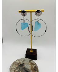 PENDIENTES ARTESANOS DE CRISTAL MARINO