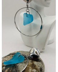 PENDIENTES ARTESANOS DE CRISTAL MARINO