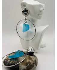 PENDIENTES ARTESANOS DE CRISTAL MARINO