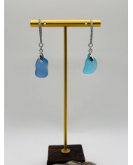 PENDIENTES ARTESANOS DE CRISTAL MARINO