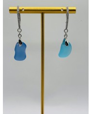 PENDIENTES ARTESANOS DE CRISTAL MARINO