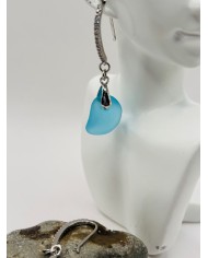 PENDIENTES ARTESANOS DE CRISTAL MARINO