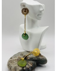 PENDIENTES ARTESANOS DE CRISTAL MARINO