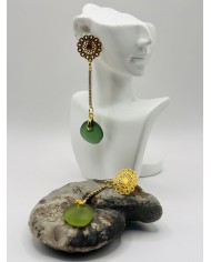 PENDIENTES ARTESANOS DE CRISTAL MARINO