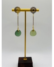 PENDIENTES ARTESANOS DE CRISTAL MARINO