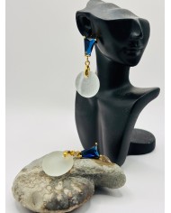 PENDIENTES ARTESANOS DE CRISTAL MARINO