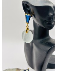 PENDIENTES ARTESANOS DE CRISTAL MARINO