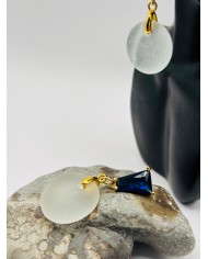 PENDIENTES ARTESANOS DE CRISTAL MARINO