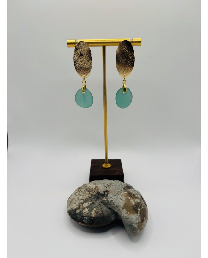 PENDIENTES ARTESANOS DE CRISTAL MARINO