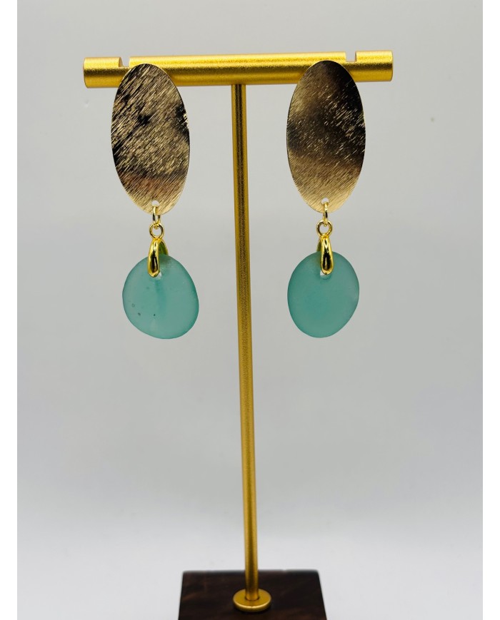 PENDIENTES ARTESANOS DE CRISTAL MARINO