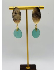 PENDIENTES ARTESANOS DE CRISTAL MARINO
