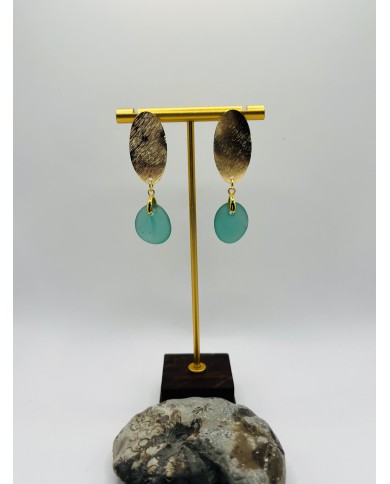 PENDIENTES ARTESANOS DE CRISTAL MARINO