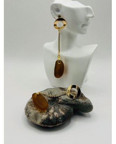 PENDIENTES DE CRISTAL MARINO ARTESANOS
