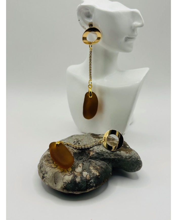 PENDIENTES DE CRISTAL MARINO ARTESANOS