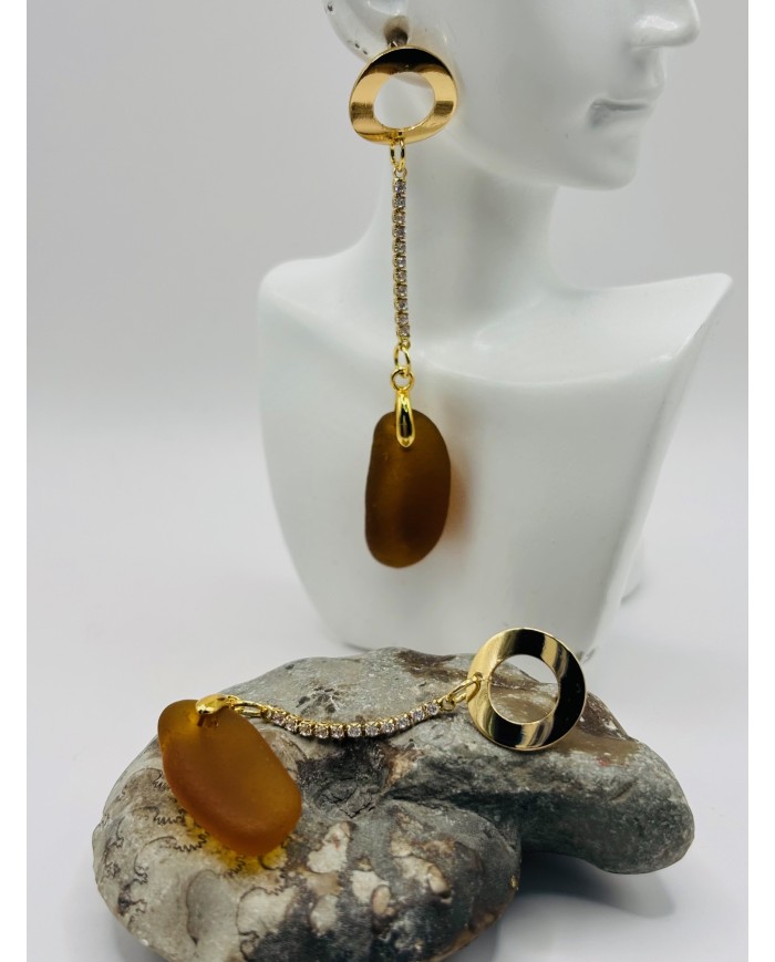 PENDIENTES DE CRISTAL MARINO ARTESANOS