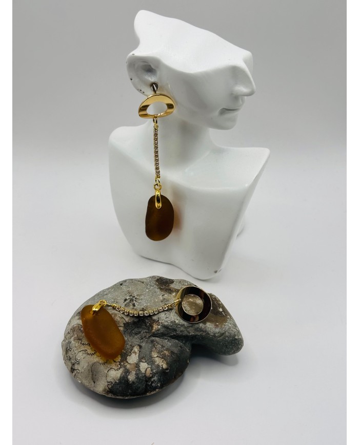PENDIENTES DE CRISTAL MARINO ARTESANOS