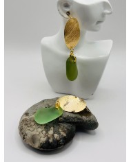 PENDIENTES ARTESANOS DE CRISTAL MARINO
