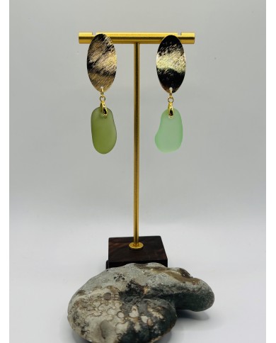 PENDIENTES ARTESANOS DE CRISTAL MARINO