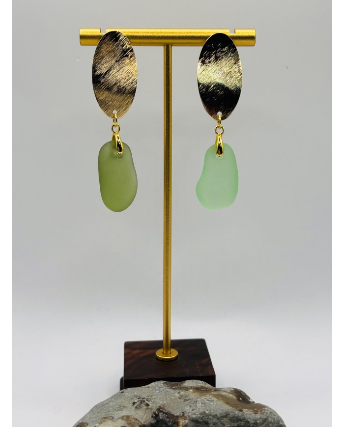 PENDIENTES ARTESANOS DE CRISTAL MARINO