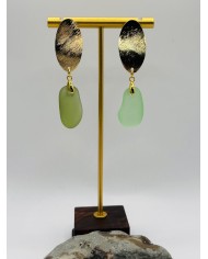 PENDIENTES ARTESANOS DE CRISTAL MARINO