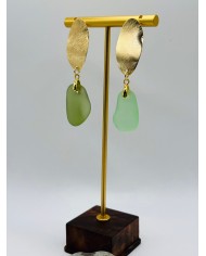 PENDIENTES ARTESANOS DE CRISTAL MARINO
