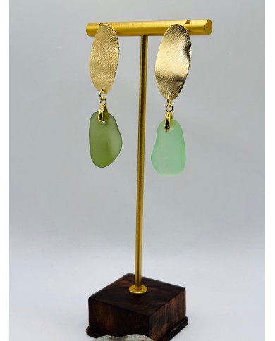 PENDIENTES ARTESANOS DE CRISTAL MARINO