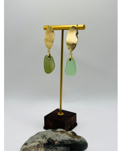 PENDIENTES ARTESANOS DE CRISTAL MARINO