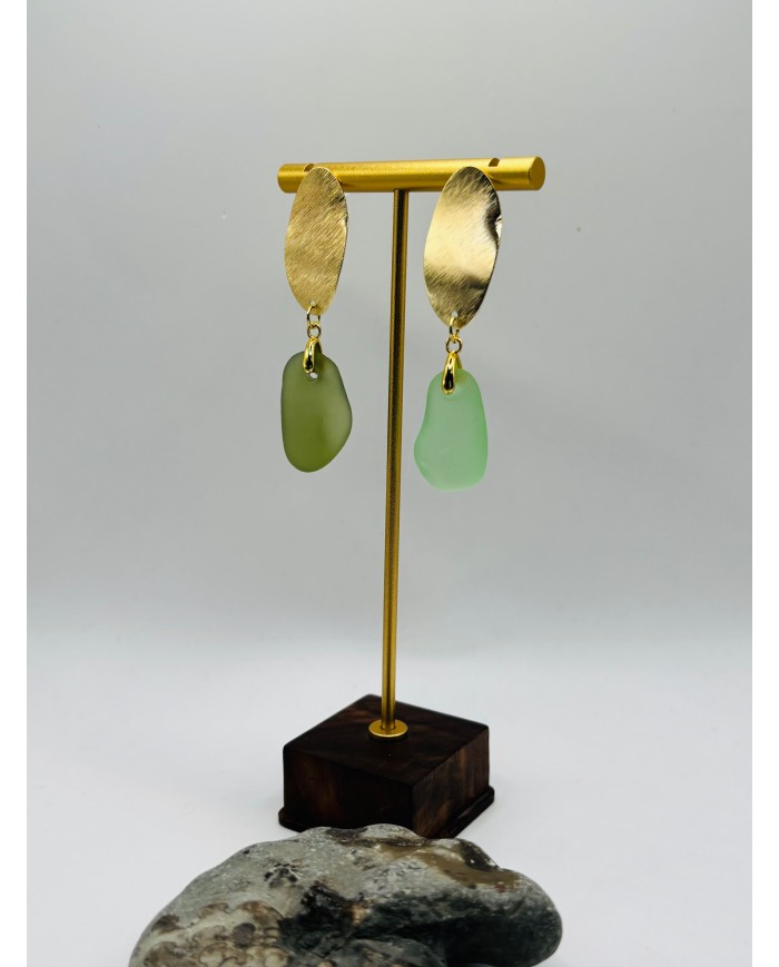PENDIENTES ARTESANOS DE CRISTAL MARINO