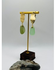 PENDIENTES ARTESANOS DE CRISTAL MARINO