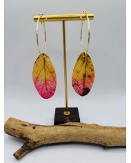 PENDIENTES ARTESANOS DE HOJA NATURAL ESQUELETIZADA