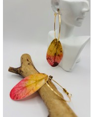 PENDIENTES ARTESANOS DE HOJA NATURAL ESQUELETIZADA