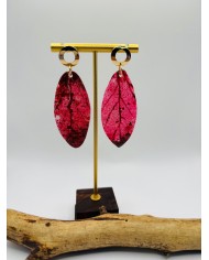 PENDIENTES ARTESANOS DE HOJA NATURAL ESQUELETIZADA