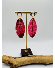 PENDIENTES ARTESANOS DE HOJA NATURAL ESQUELETIZADA