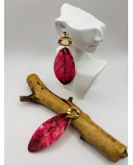 PENDIENTES ARTESANOS DE HOJA NATURAL ESQUELETIZADA