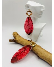 PENDIENTES ARTESANOS DE HOJA NATURAL ESQUELETIZADA
