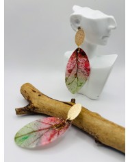 PENDIENTES ARTESANOS DE HOJA NATURAL ESQUELETIZADA