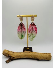 PENDIENTES ARTESANOS DE HOJA NATURAL ESQUELETIZADA
