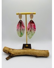 PENDIENTES ARTESANOS DE HOJA NATURAL ESQUELETIZADA