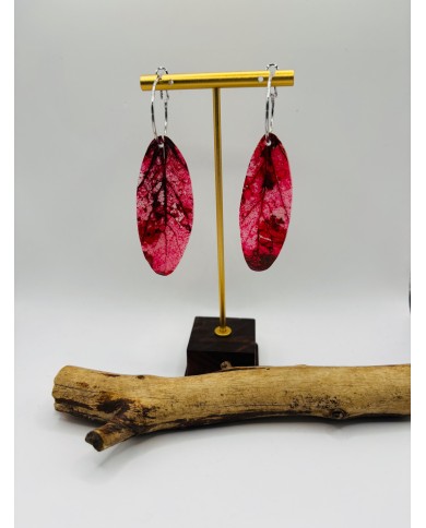 PENDIENTES ARTESANOS DE HOJA NATURAL ESQUELETIZADA