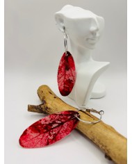 PENDIENTES ARTESANOS DE HOJA NATURAL ESQUELETIZADA