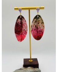 PENDIENTES ARTESANOS DE HOJA NATURAL ESQUELETIZADA