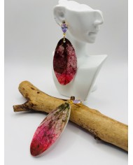 PENDIENTES ARTESANOS DE HOJA NATURAL ESQUELETIZADA