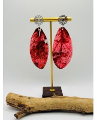 PENDIENTES ARTESANOS DE HOJA NATURAL ESQUELETIZADA